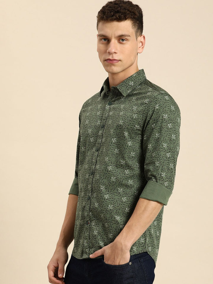 Being Human Pure Cotton Floral Printed Casual Shirt