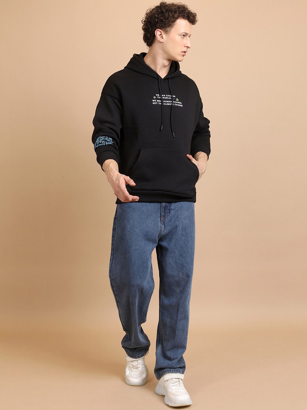 HIGHLANDER Graphic Printed Hooded Relaxed Fit Sweatshirt