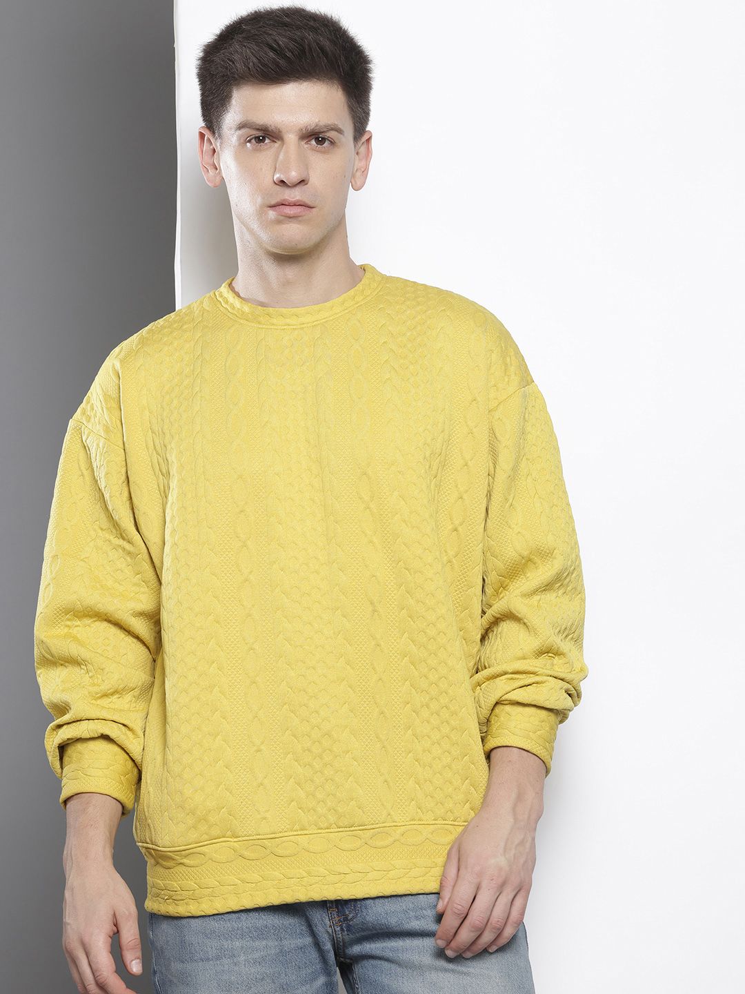 The Indian Garage Co Oversized Self Design Sweatshirt