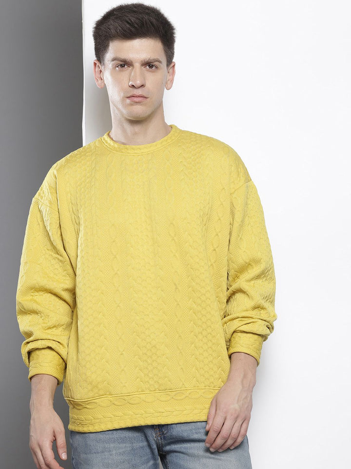 The Indian Garage Co Oversized Self Design Sweatshirt