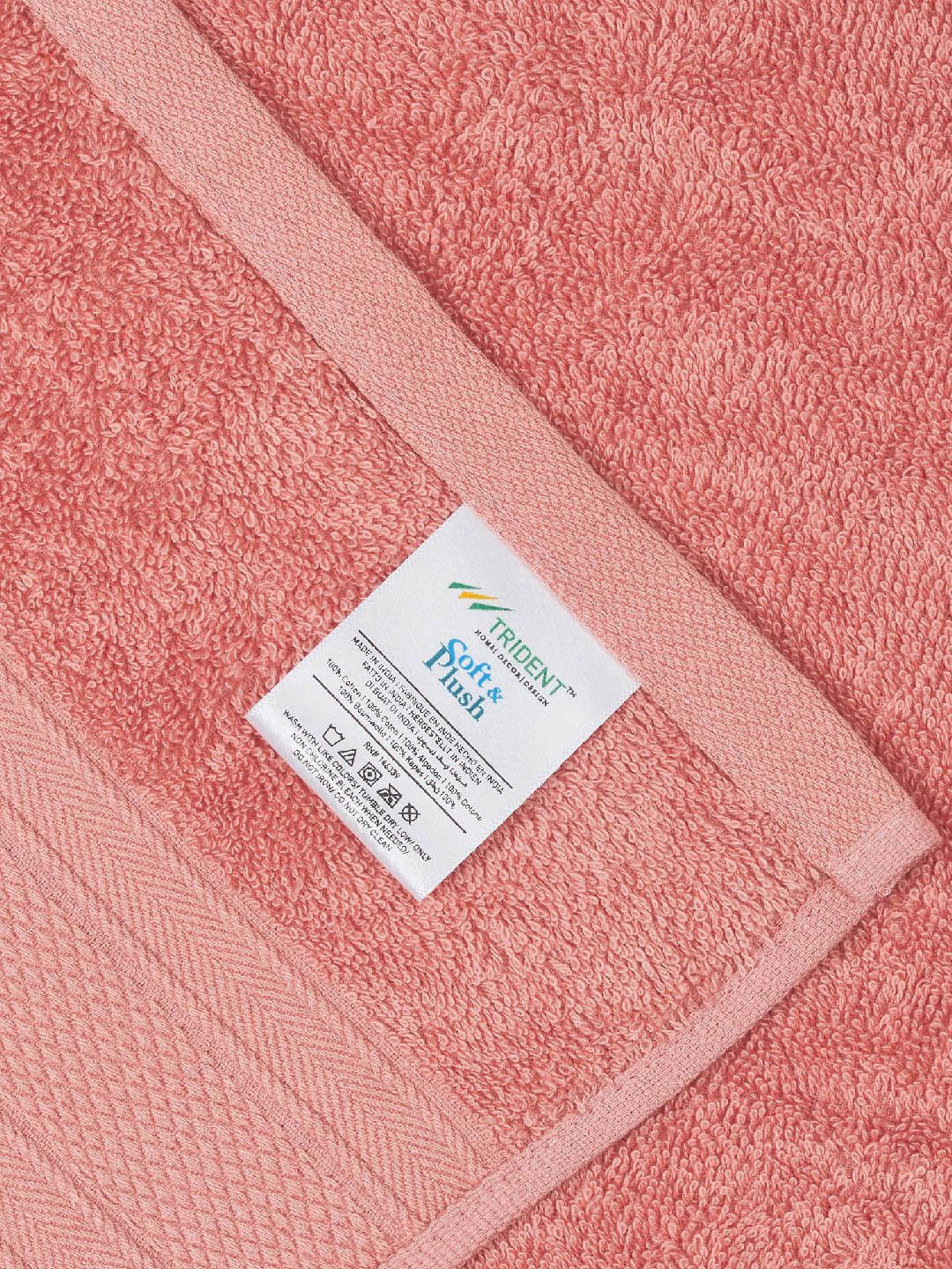 MYTRIDENT Coral 500 GSM Set of 4 Cotton Hand Towels