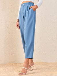 SASSAFRAS Women Blue Tapered Fit High-Rise Peg Trousers
