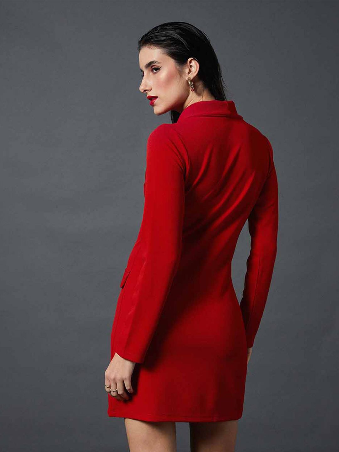 SASSAFRAS worklyf Shawl Collar Sheath Blazer Dress