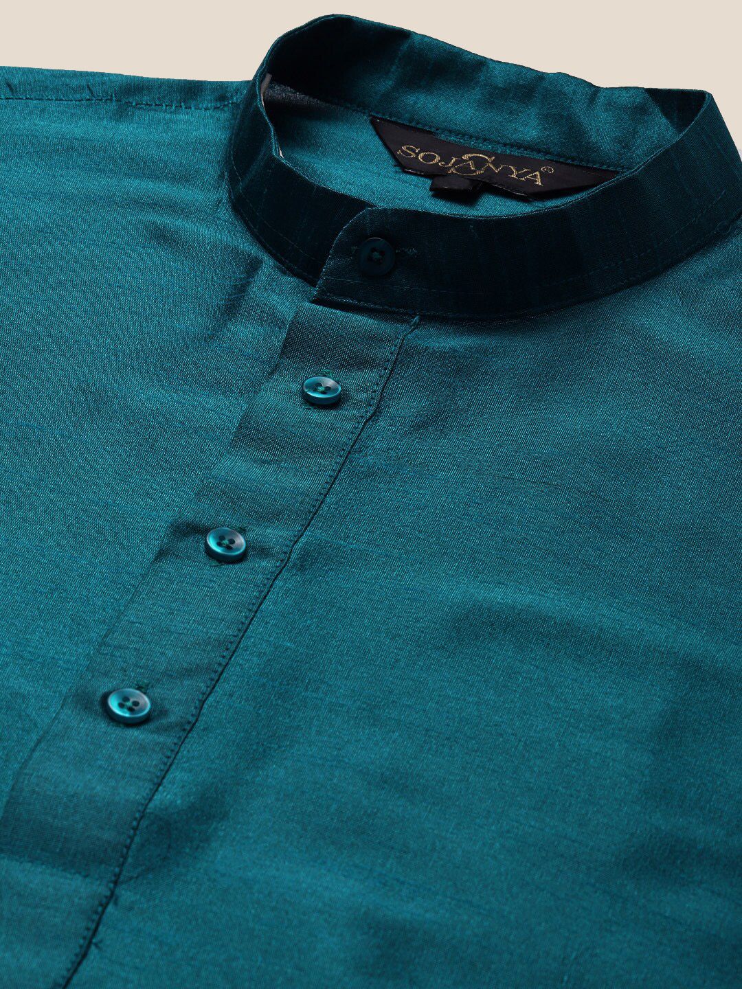 SOJANYA Kurta Lurus Kolar Mandarin Dengan Jaket Churidar & Nehru