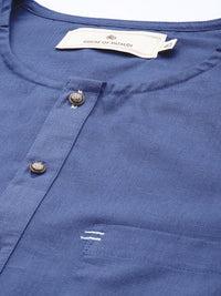 House of Pataudi Solid Round-Neck Rozana Short Kurta