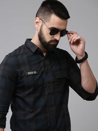 SPYKAR Slim Fit Checked Pure Cotton Casual Shirt