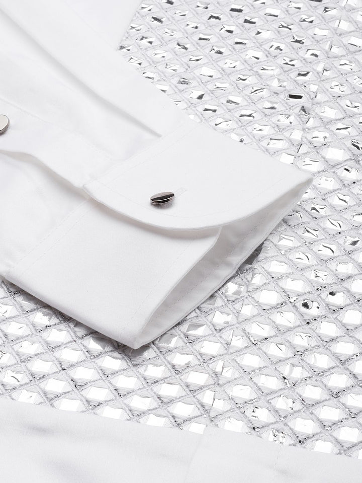 House of Pataudi Pure Cotton Embellished Party Shirt