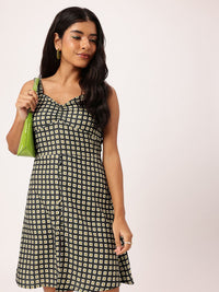DressBerry Cute Whimsy Touch Printed Smocked A-line Dress