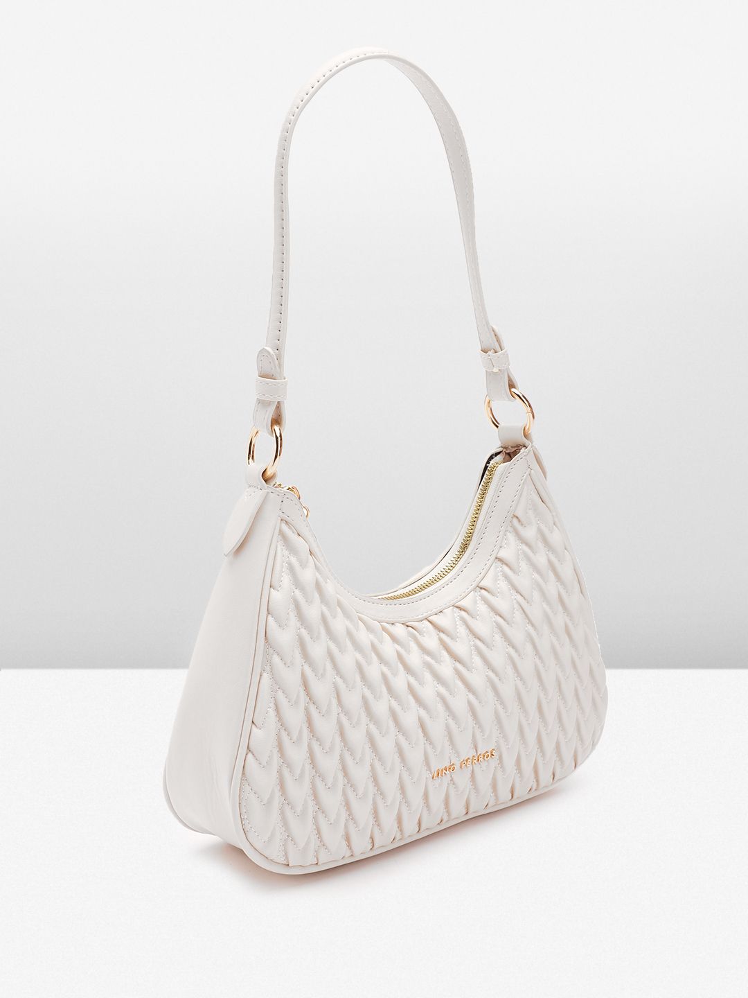 Lino Perros Structured Shoulder Bag with Quilted Detail