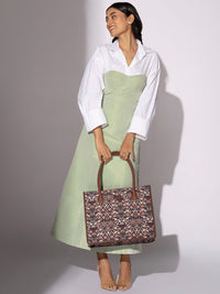 ZOUK Floral Printed Structured Handheld Bag