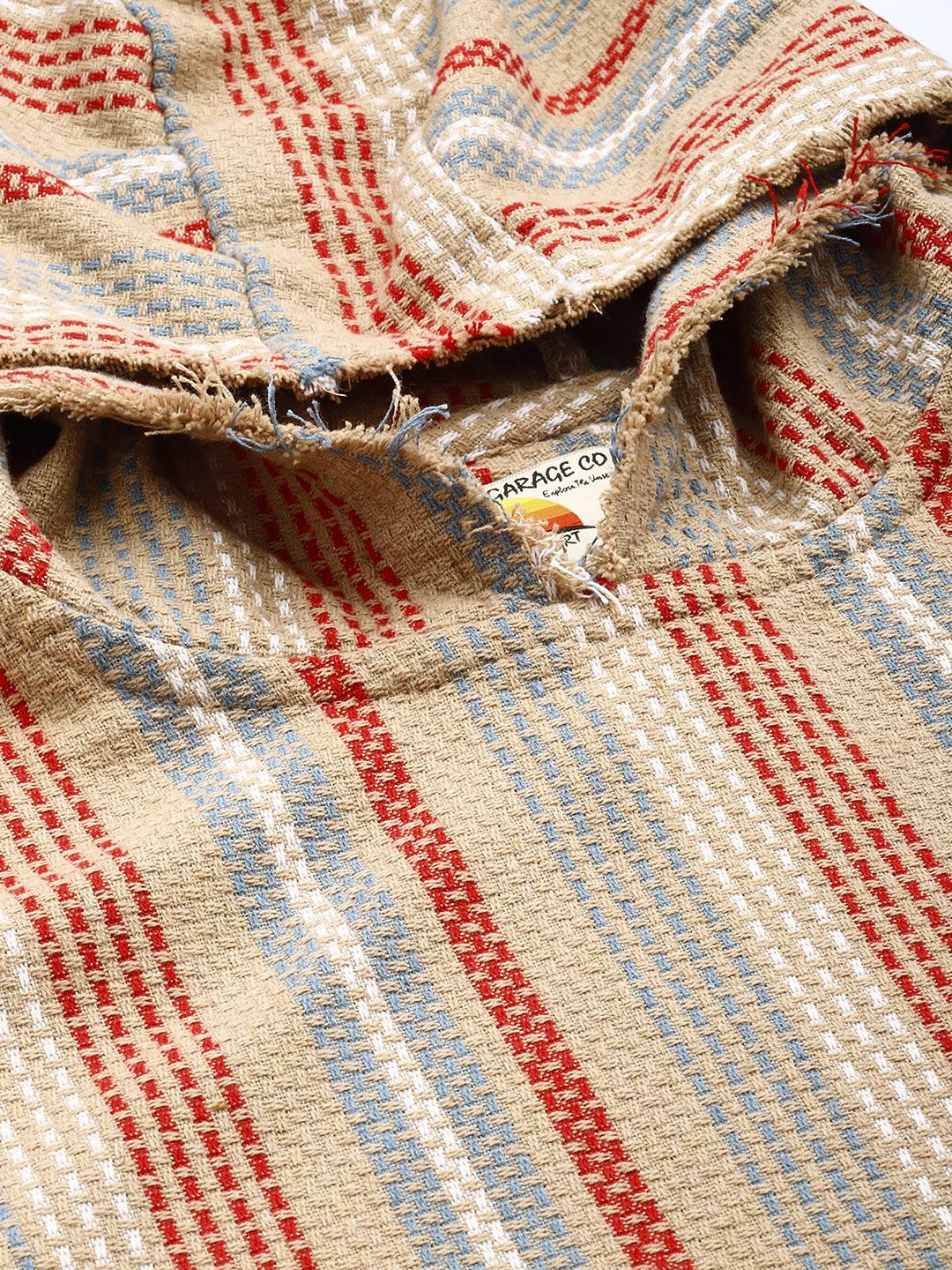 The Indian Garage Co. Relaxed Fit Striped Hooded Sweatshirt
