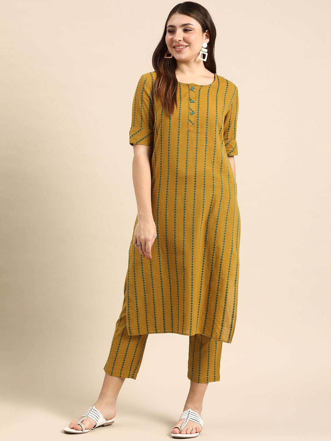 Anouk Regular Pure Cotton Kurta with Trousers