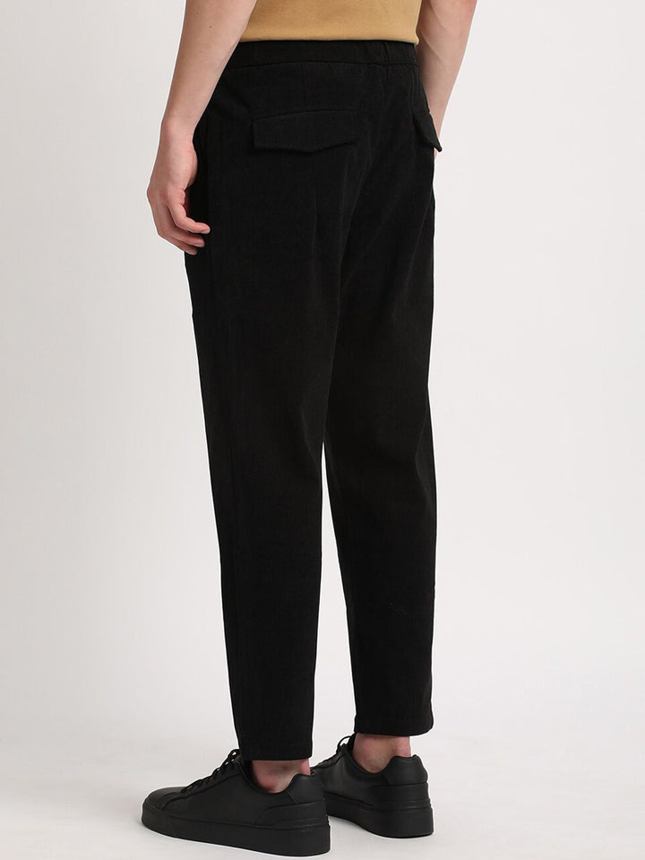 THE BEAR HOUSE Men Relaxed Loose Fit Corduroy Cotton Regular Trousers