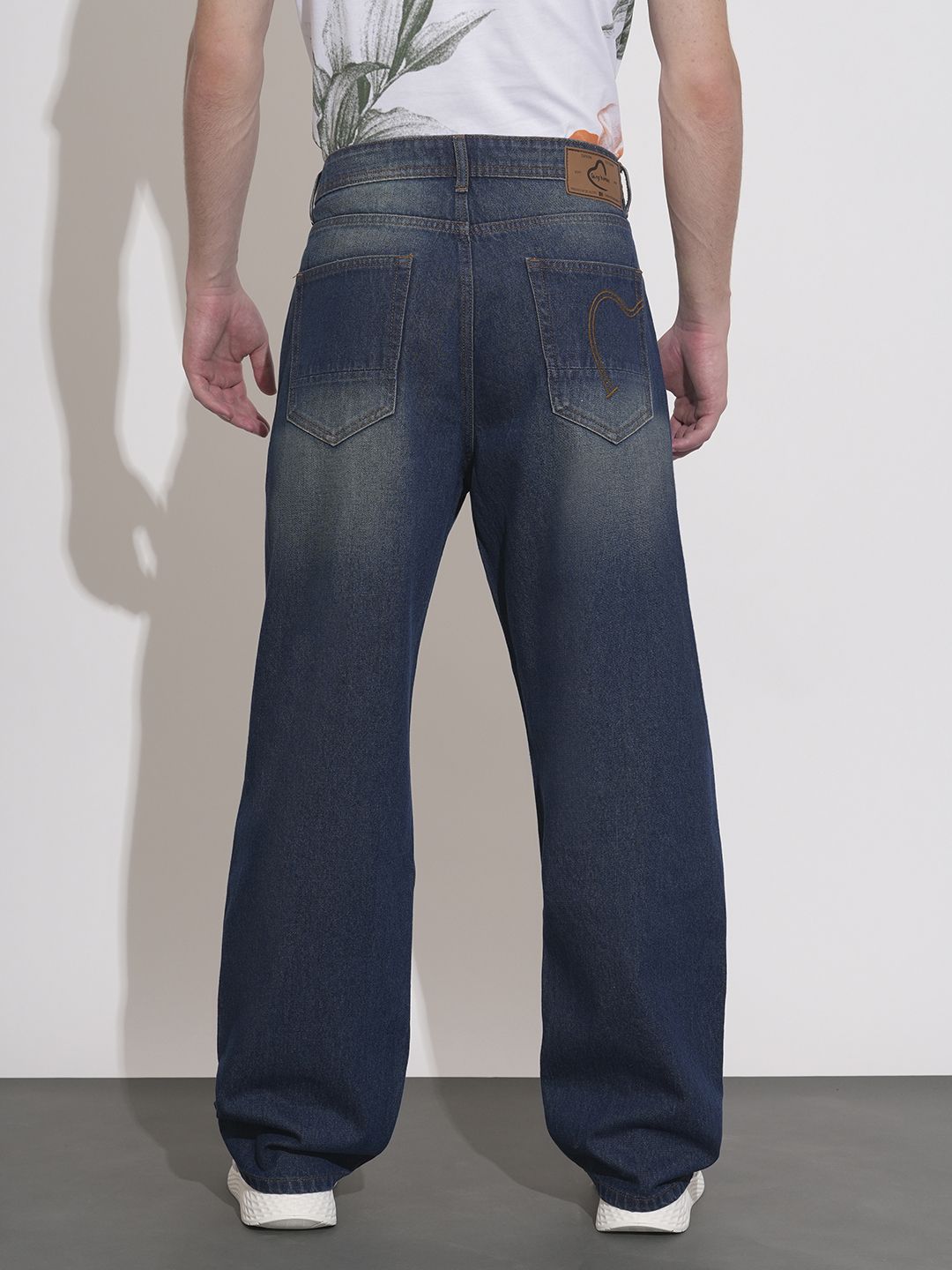 Being Human Men Anti Fit Mildly Distressed Heavy Fade Pure Cotton Jeans