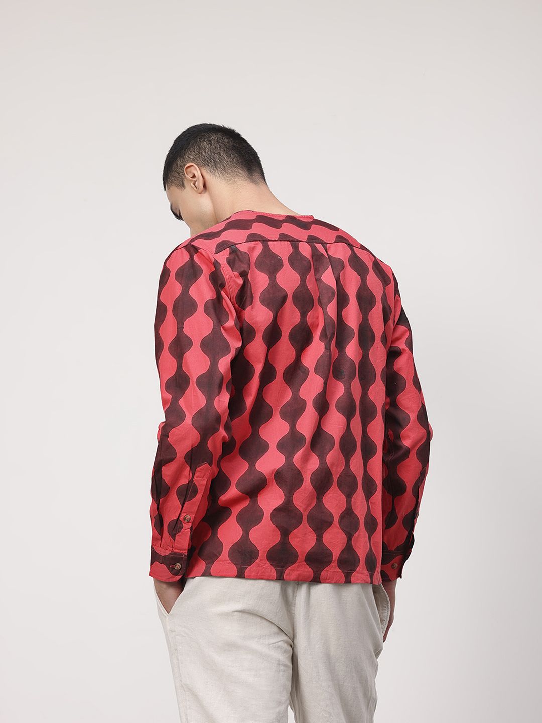 ether Artisan Pure Cotton Hand Block Printed Relaxed Fit Shirt