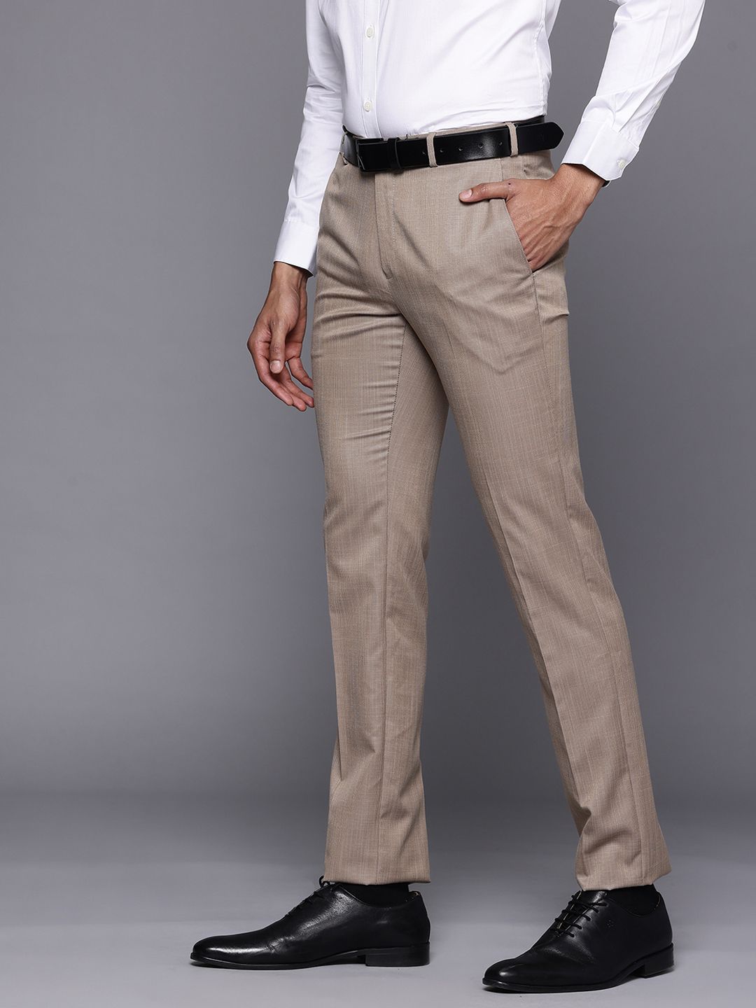 Raymond Men Slim Fit Textured Trousers