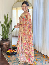 KALINI Floral Embroidered Sequnnied Straight Kurta With Trousers And Dupatta