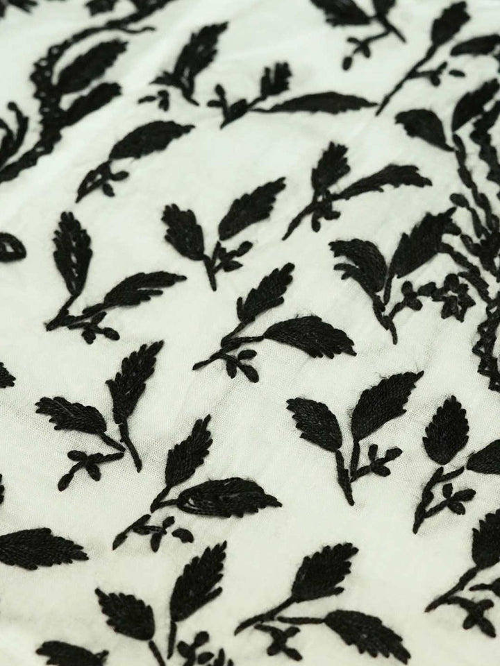 Rumah Wanita Chikankari Kapas Putih Chikankari Sulam Kurta
