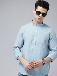 SPYKAR Slim Fit Band Collar Pure Cotton Casual Shirt