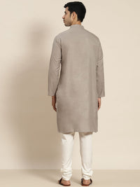 SOJANYA Men Grey Solid Kurta