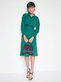 AND Cuffed Sleeves Shirt Midi Dress