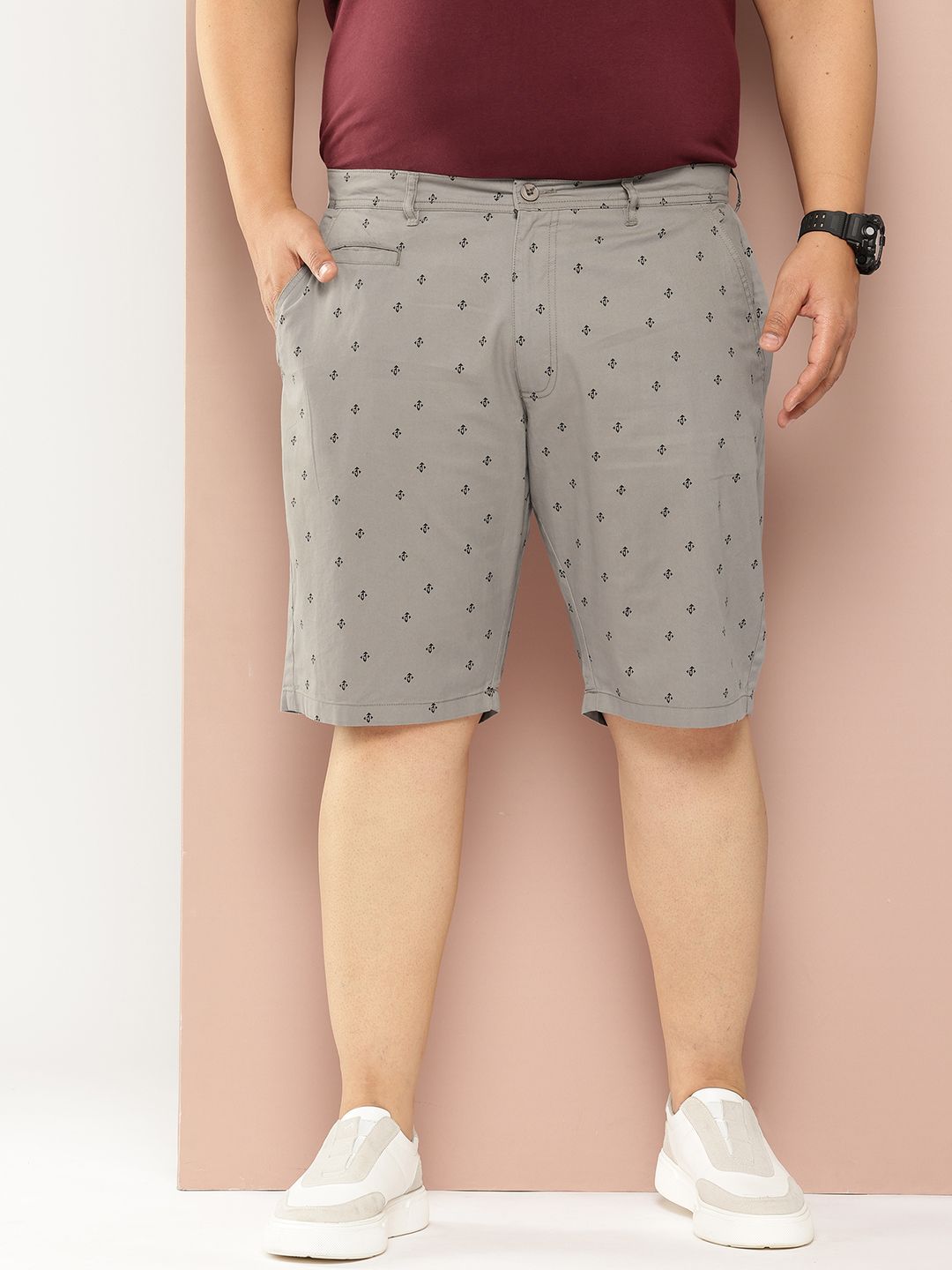 Thomas Scott Men Plus Saiz Biasa Fit Mirco Ditsy Bercetak Seluar Shorts Outdoor