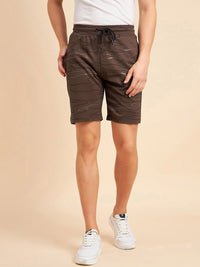 Sweet Dreams Men Brown & Black Mid Rise Abstract Printed Shorts