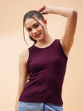 SASSAFRAS BASICS Ribbed Sleeveless Fitted Cotton Top