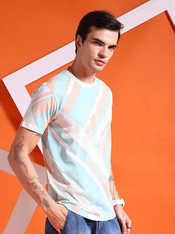 The Indian Garage Co Striped Short Sleeves T-shirt
