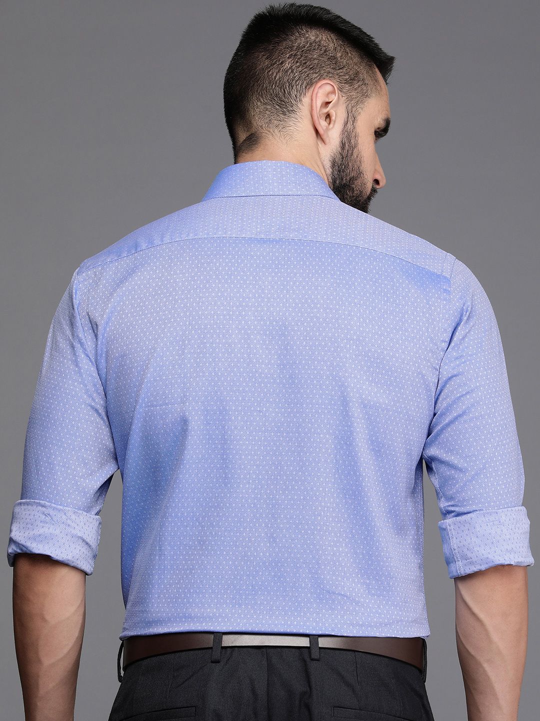 Raymond Pure Cotton Self Design Textured Slim Fit Formal Shirt