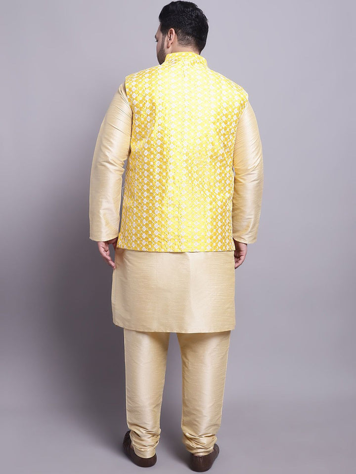 SOJANYA PLUS Regular Silk Cotton Kurta With Pyjamas & Nehru Jacket