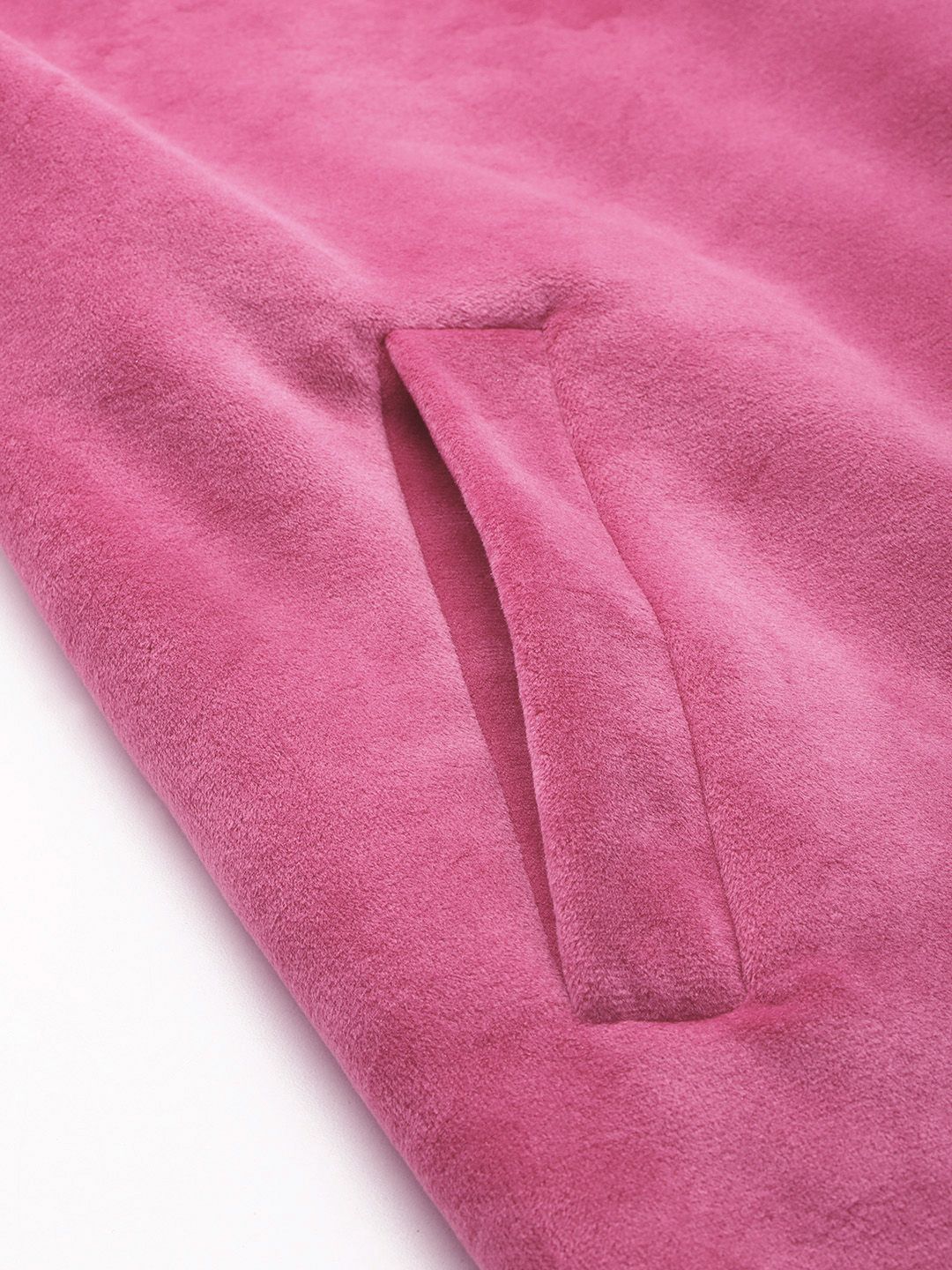 all about you Notched Lapel Collar Velvet Finish Overcoat