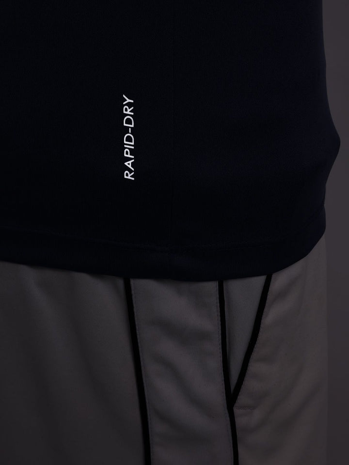 HRX by Hrithik Roshan Typography Printed Rapid-Dry Training T-shirt with Panelling Detail
