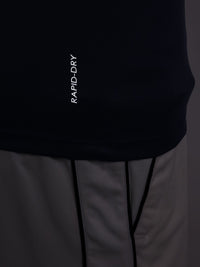 HRX by Hrithik Roshan Typography Printed Rapid-Dry Training T-shirt with Panelling Detail