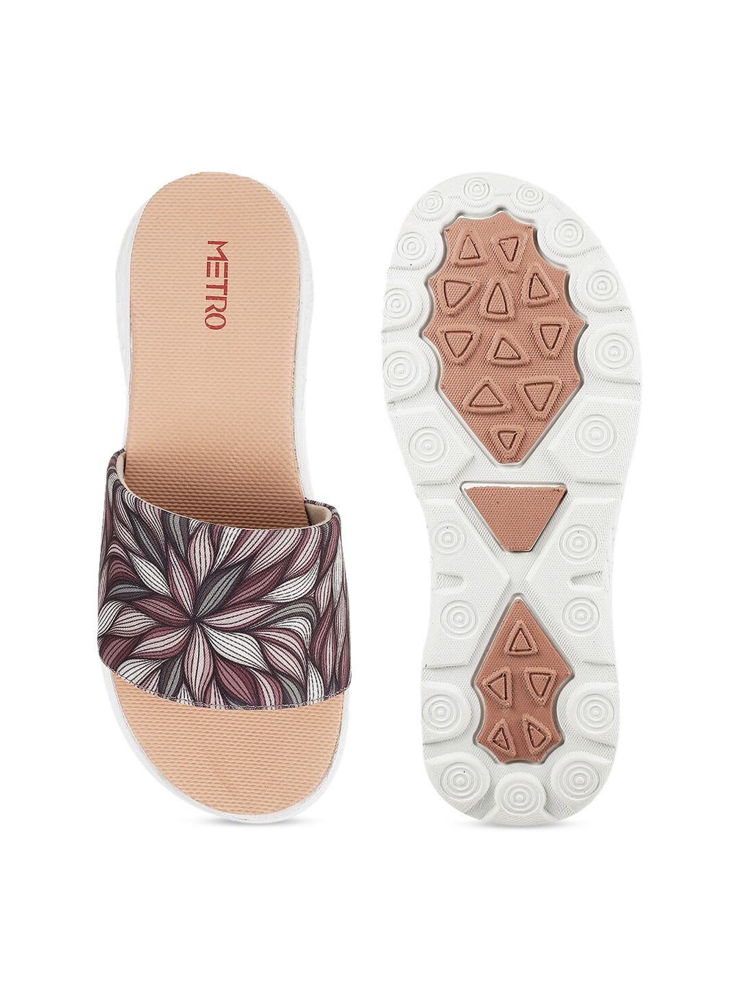 Metro Printed Open Toe Flats