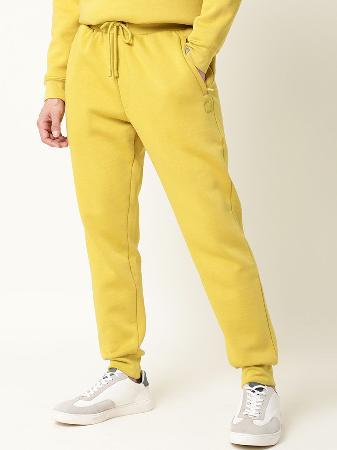 RARE RABBIT Men Chase Slim Fit Solid Cotton Joggers