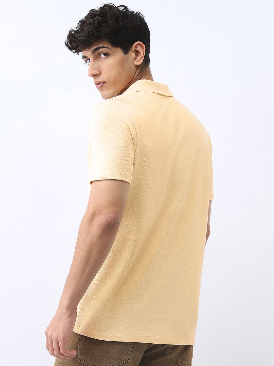 Urbano Fashion Men Solid Regular Fit Half Sleeve Cotton Polo T-Shirt