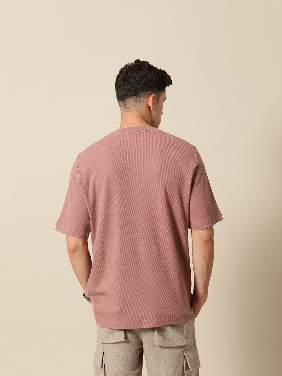 Mr Bowerbird Self Design Liberal Fit Pure Cotton Casual T-shirt