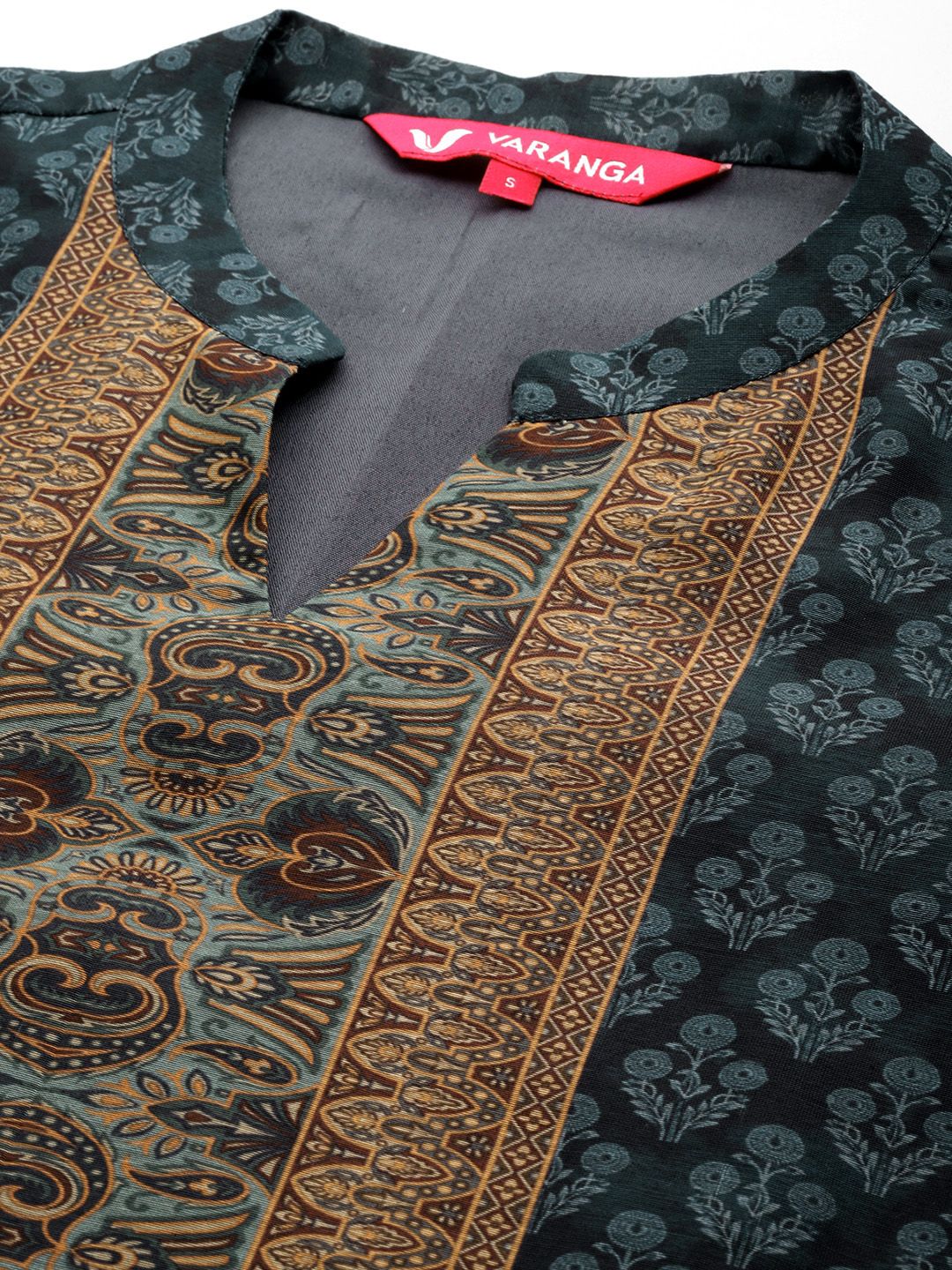 Varanga Ethnic Printed Chanderi Silk Kurta with Trouser and Dupatta
