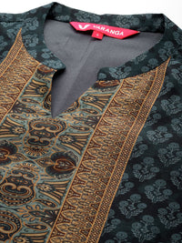 Varanga Ethnic Printed Chanderi Silk Kurta with Trouser and Dupatta
