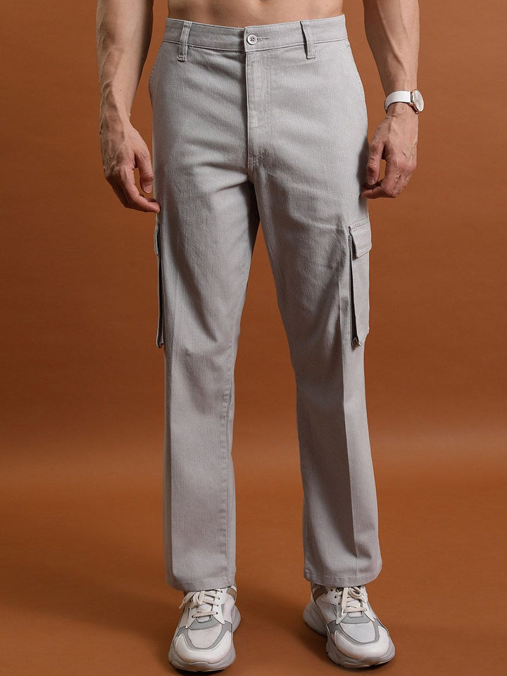 HIGHLANDER Men Cotton Mid-Rise Cargos Trouser