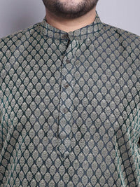 SOJANYA PLUS Ethnic Motifs Woven Design Kurta With Pyjamas & Nehru Jacket