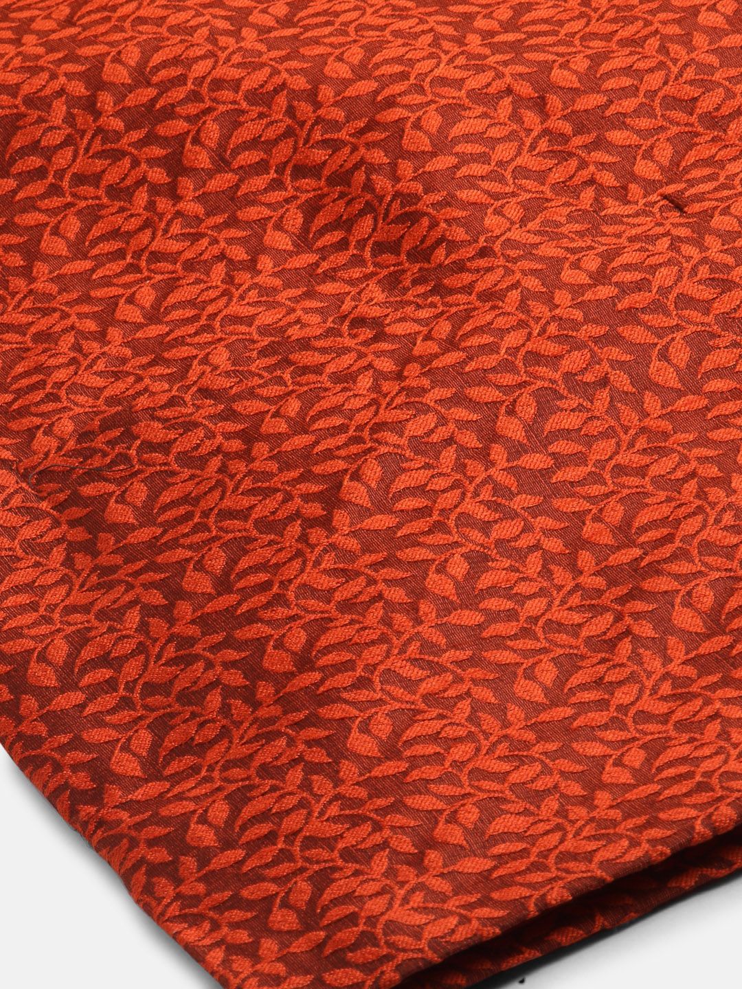 SOJANYA Men Beige & Orange Ethnic Motifs Woven Design Kurta with Churidar & Nehru Jacket
