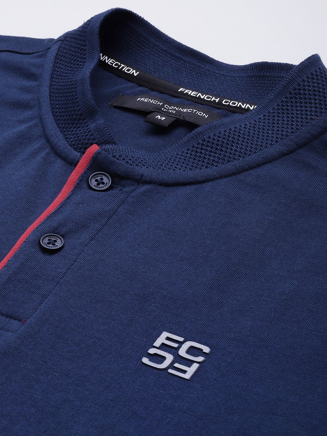 French Connection Henley Neck Pure Cotton T-shirt
