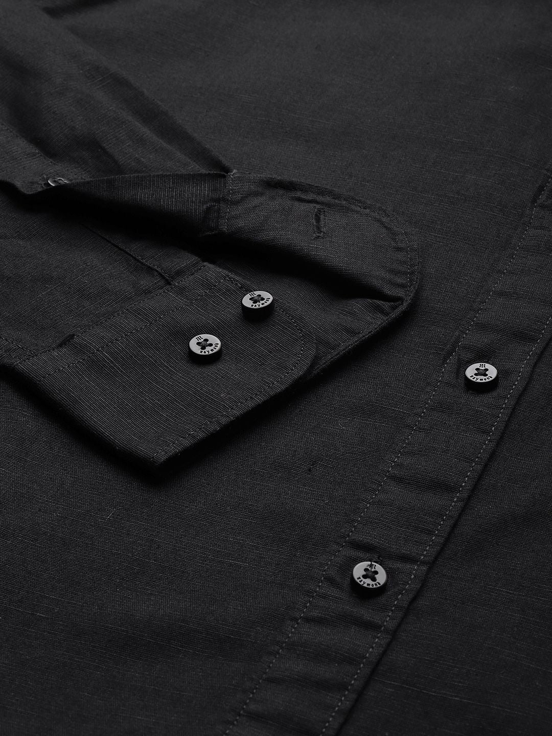 Raymond Solid Slim Fit Cotton Linen Casual Shirt