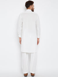 SOJANYA Shirt Collar Curved Hem Pathani Kurta with Salwar