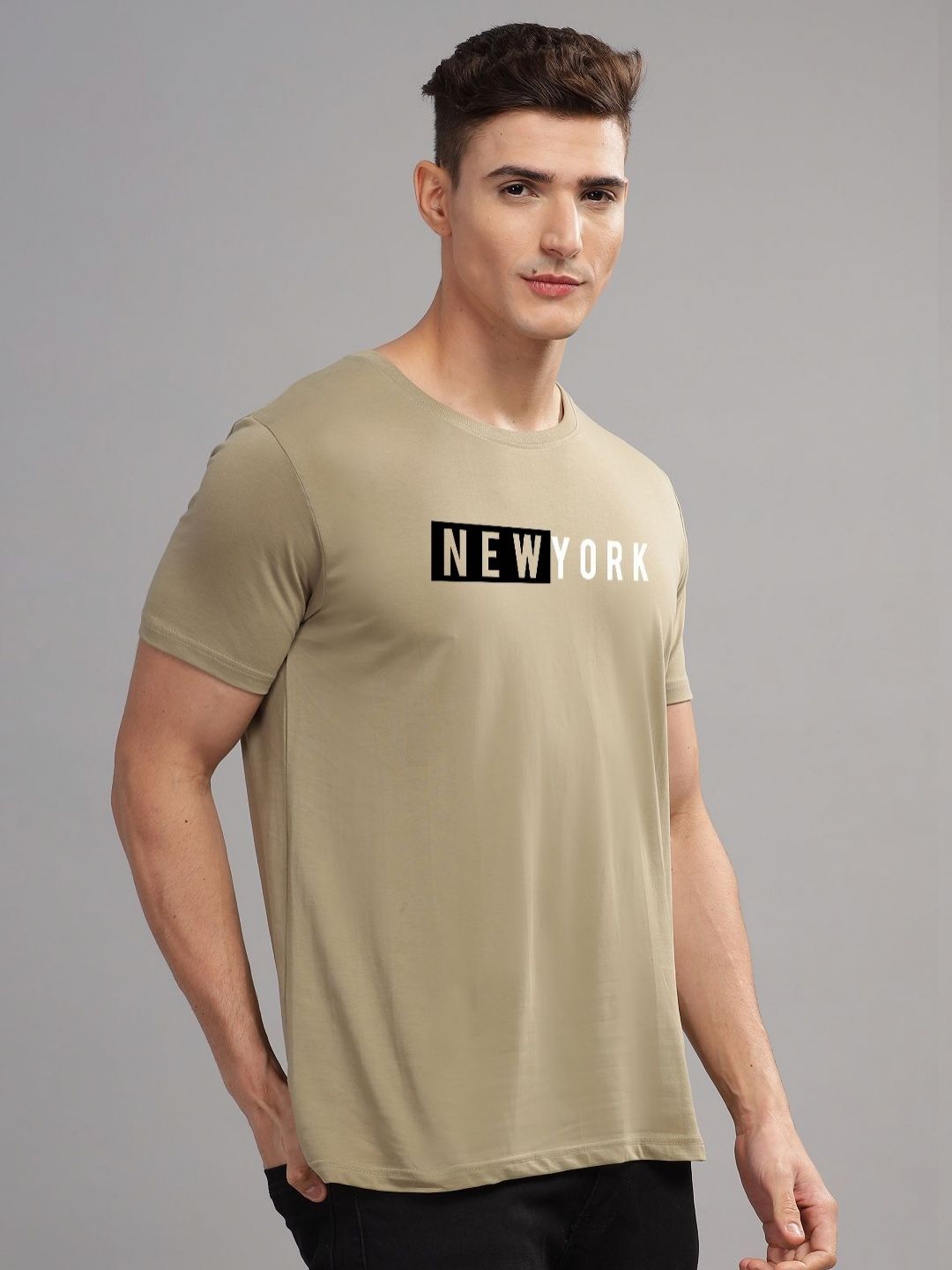 ADRO Men Typography Printed Applique T-shirt
