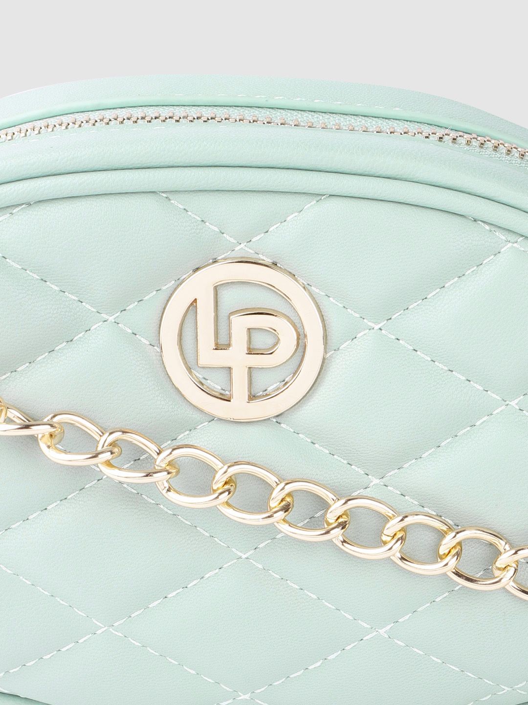 Lino Perros Women Mint Green Quilted Sling Bag Cum Fanny Pack