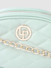 Lino Perros Women Mint Green Quilted Sling Bag Cum Fanny Pack