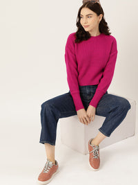 DressBerry Drop-Shoulder Sleeves Acrylic Pullover